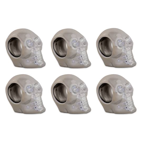 DII® Silver Skull Napkin Ring Set, 6ct.